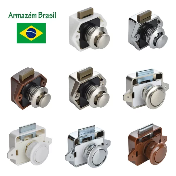 Kak 20 peças rv bloqueio push lock para campista carro rv iate push fechaduras móveis armário fechadura da porta ferragem criança segurança gaveta bloqueio