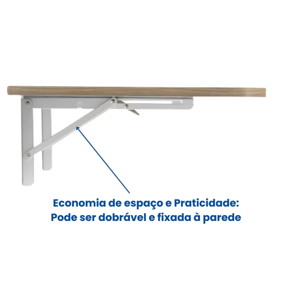 Mesa Suspensa Dobrável De Parede Castanho Mdp 100X41Cm - Imagem 2