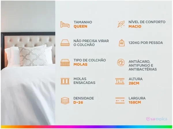 Colchão Queen Plumatex de Mola Ensacada - Imagem 2