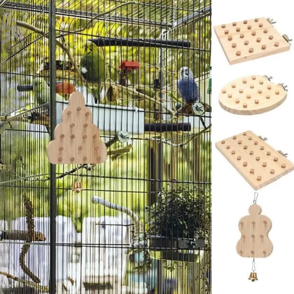 Pássaro mastigar brinquedos educativos mastigar bloco jogos de treinamento periquito pequeno animal atividade jogo compacto pássaro playground para interior - Imagem 6