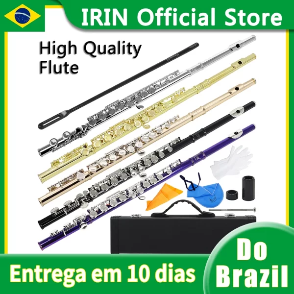 Slade c chave flauta 16 buracos fechados flauta desempenho de concerto flauta profissional instrumentos de sopro flauta transversal com chave e