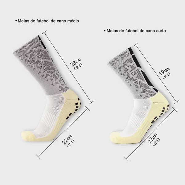 3 Pares，Meia de futebol alta antiderrapante，Meias esportivas grossas，Meias de poliamida para homens，Malha respirável - Imagem 2