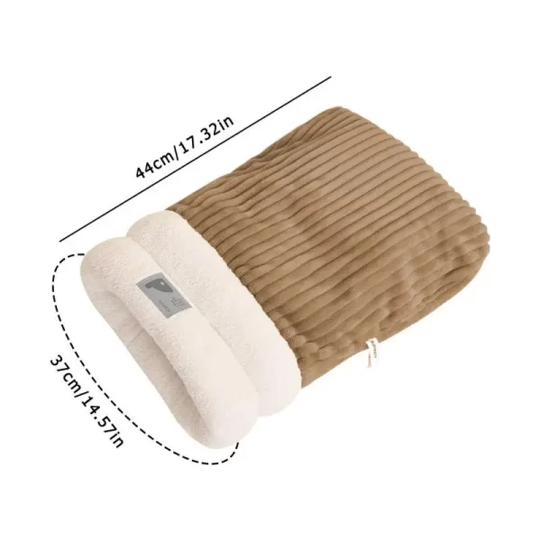 Gato caverna saco de dormir pet esteira inverno espessamento almofada aquecimento saco burrowing aconchegante macio cama confortável para animais de estimação ao ar livre indoor - Imagem 6