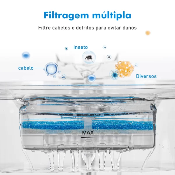 Fonte de água para gatos, filtro automático, bomba de água silenciosa, dispensador de água para cães e gatos - Imagem 4