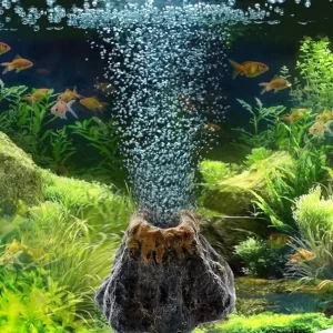 Decoração de Aquário Vulcão com Bolha de Ar