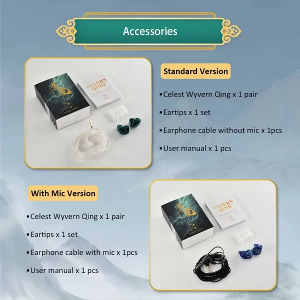 Kinera Celest Wyvern Fones de ouvido Cabo com microfone Envio de IEMs brasileiros Hifi Fones de ouvido para jogos com fio para presentes - Imagem 5