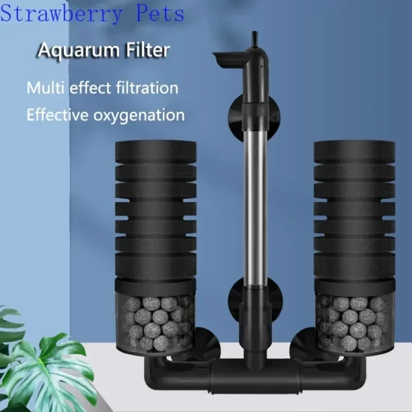 Novo filtro de aquário para aquário tanque de peixes bomba de ar skimmer bioquímico esponja filtro aquário bio filtros filtro aquario - Imagem 2