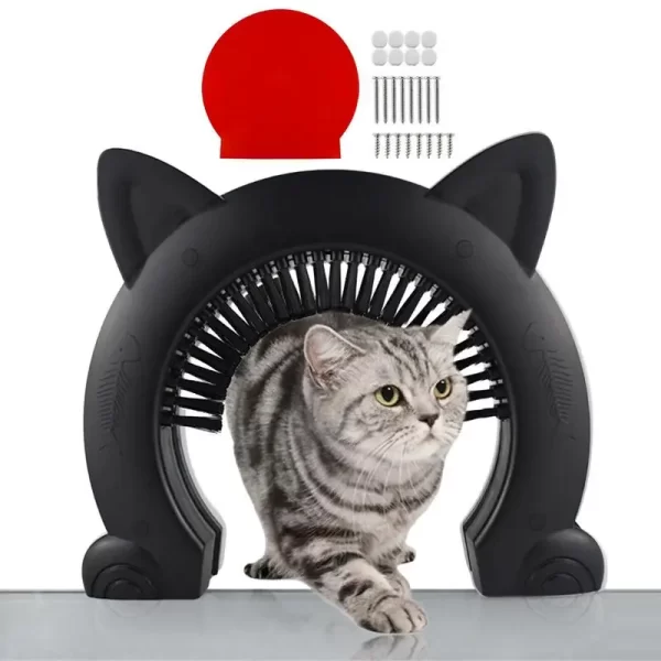 Access Direction Controller Toy para Pet Training, ABS Gate Kit Porta com escova limpa para gatos e gatinhos, Door Hole - Imagem 4