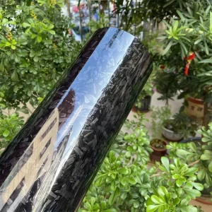 Envoltório de Vinil de Fibra de Carbono Preto Brilhante