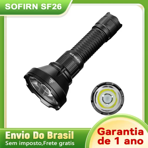 Sofirn SF26 2000lm SFT40 LED 6000K Lanterna tática tipo C recarregável portátil poderosa tocha 21700