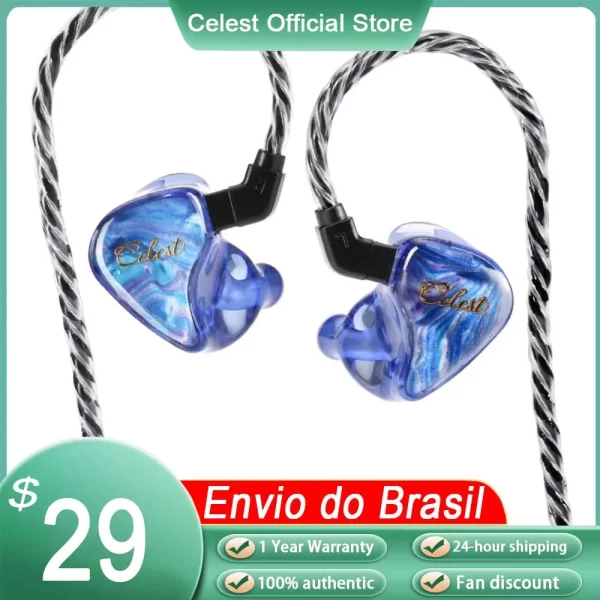 Kinera celest wyvern qing fone de ouvido intra-auricular monitor iem com fio fone de ouvido de alta fidelidade com cabo de microfone fones de ouvido para jogos fone de ouvido de áudio