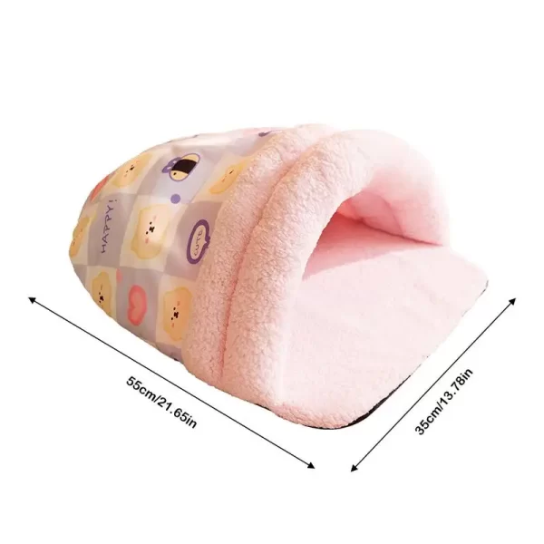 Aconchegante caverna cama de cachorro dobrável ninho de gato chinelo forma quente caixa de cachorro esteira inverno bonito coelho gatinho cuddler cama espessada para interior - Imagem 6