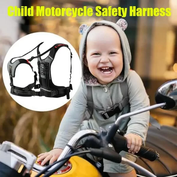 Arnês de segurança infantil para motocicleta, cinto de segurança respirável para motocicleta, versátil, cintos de segurança para crianças - Imagem 2