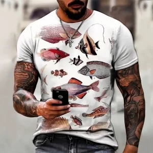 Camiseta de Pescaria Peixe Anzol Mar Rio