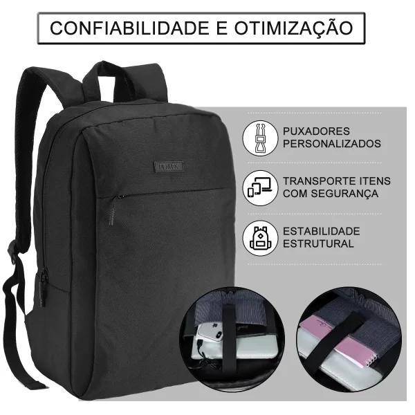 Mochila Bolsa Casual Executiva Notebook Reforçada Premium - Imagem 4