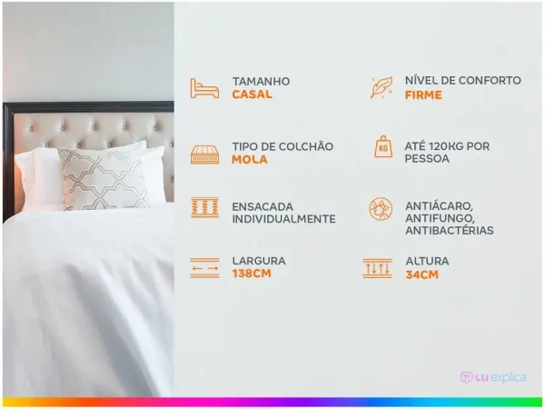 Colchão Casal Plumatex de Mola Ensacada - Imagem 2