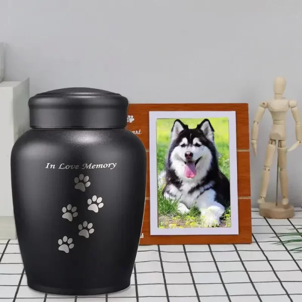 Urnas de metal para animais de estimação, para cães, gatos, urna de cremação para cinzas, filhote de cachorro, caixa de cremação para sala de estar, recipiente funerário memorial - Imagem 2