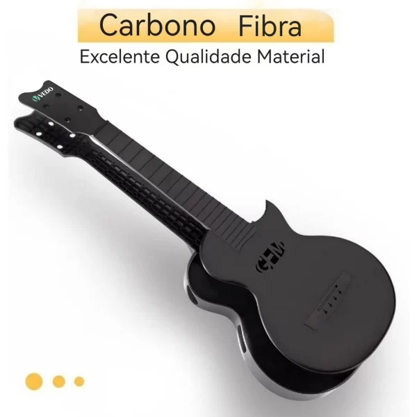 Ukulele de Viagem VEDO 23 Polegadas em Fibra de Carbono - Kit Completo com Mochila, Alça, Capotraste, Afinador, Palhetas