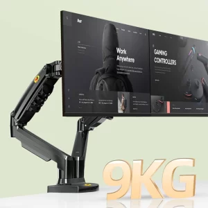Suporte de Monitor Duplo com Mola a Gás 360°