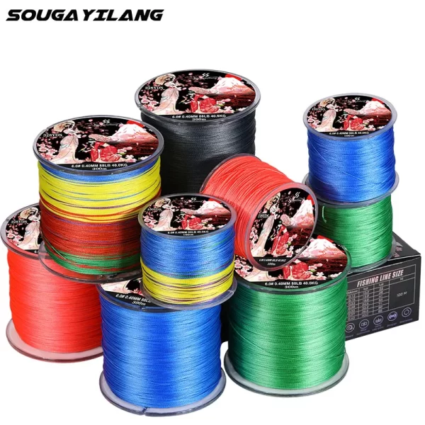 Sougayilang 300m 8 fios linha de pesca trançada multifilamento japão linhas de pesca x8 linha de pesca fio trançado baixo pesca da carpa
