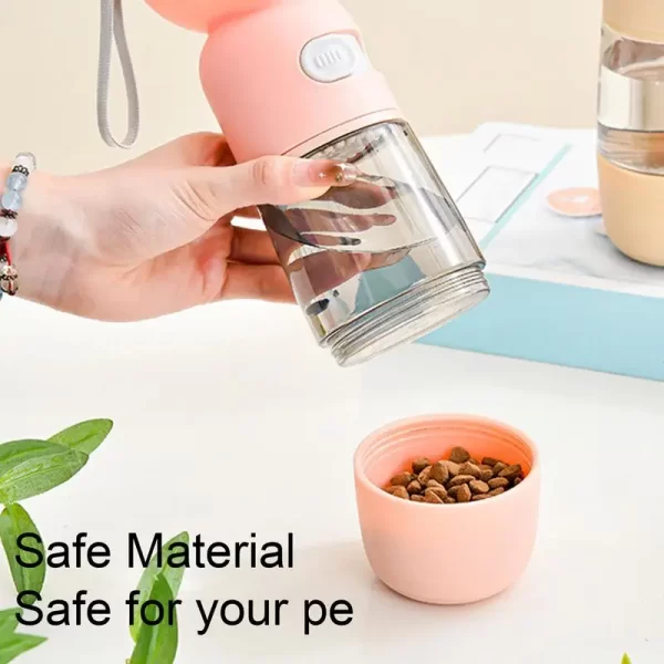 Garrafa de água para viagem de cachorro, tigela de viagem à prova de vazamento, alimentador com recipiente de comida, acessórios ao ar livre para caminhar - Imagem 5