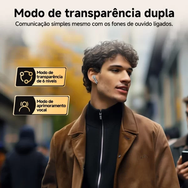 QCY-MeloBuds Pro ANC Fones de ouvido sem fio, Hi-Res, LDAC, Fones de ouvido Bluetooth 5.3, Conexão multiponto, detecção intra-auricular, 46dB, 6 Mic - Imagem 4
