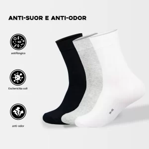 Kit de Meias Unisex Antibacterianas Cano Longo