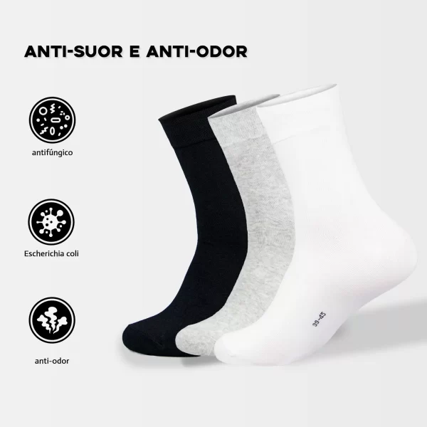 Frete grátis Kit6 Meia unisex Adulto Cano Longo Algodão puro de Antibacteriano Prevenção de odores Absorção do suor Respirável