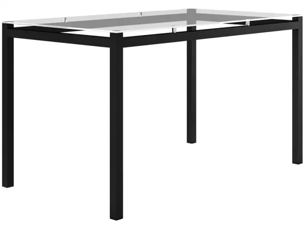 Mesa de Jantar 6 Cadeiras Retangular Preto Fosco Tampo de Vidro Artefamol Valência - Imagem 3