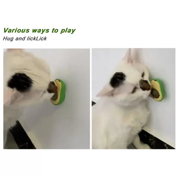 Novo abacate catnip bola de parede gato brinquedo catnip comestível lambendo bolas lanche saudável rotatable trata brinquedo gatinho auto-hey ferramenta de jogo - Imagem 5