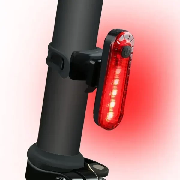Luz Traseira USB Recarregável para Bicicleta - Vermelha