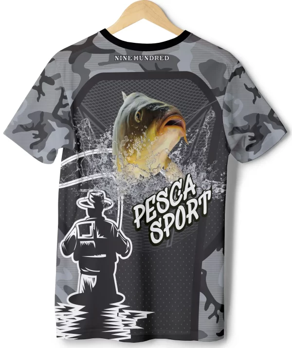 Camiseta Pesca Proteção UV50 Masculina Manga Curta Camuflado - Imagem 4