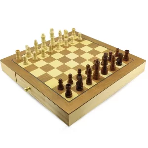 Jogo de Xadrez e Damas 2 em 1 Profissional