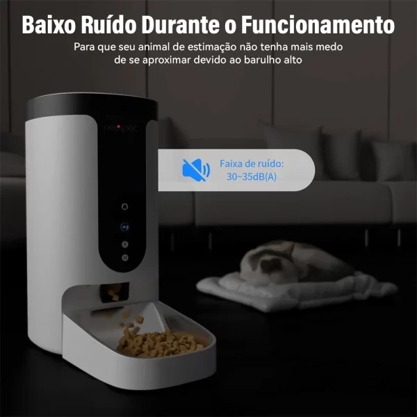 Newpet Tuya Alimentador Automático para Animais de Estimação de Grande Capacidade Alimentador Inteligente para Gatos com Aplicativo Dispensador de Comida Lenta para Cães com Temporizador de Voz Wifi - Imagem 4