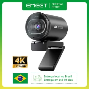 Webcam 4K EMEET S600 com Autofoco e Microfones