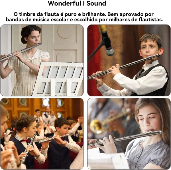 Instrumento de flauta chave C de célula fechada 16, adequado para iniciantes e jogadores avançados, equipado com kit de limpeza de flauta - Imagem 2