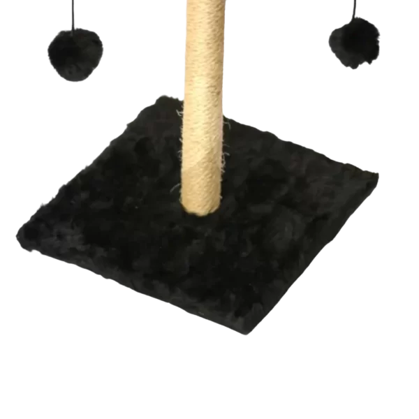 Arranhador Para Gatos Poste Sisal 2 Bases Brinquedo Bolinha Preto - Imagem 4