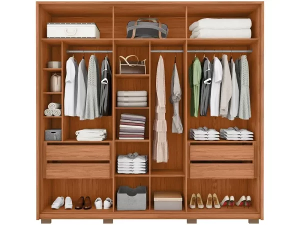 Guarda-roupa Casal 4 Gavetas 6 Portas Caemmun Cléo - Imagem 5