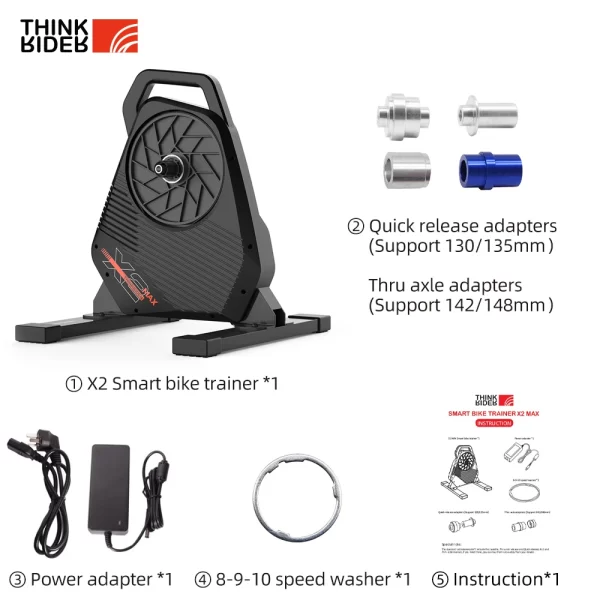 Thinkrider X2Max Smart Bike Trainer MTB Road Bicycle Medidor de energia embutido Home Trainer - Imagem 5