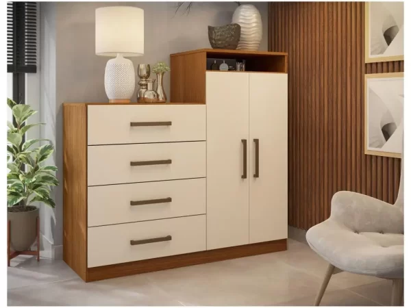 Cômoda 4 Gavetas 2 Portas Demóbile Aurea - Imagem 3