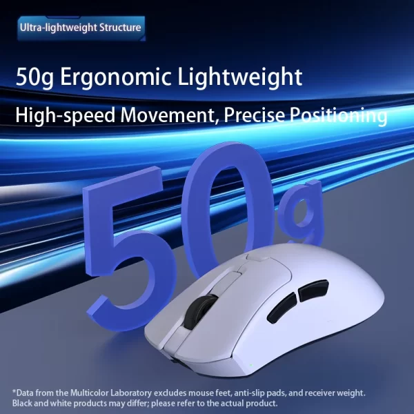 Delux M900PRO Ultra-light Mouse Gamer Sem Fio, Design Ergonômico, Taxa de Polling de 1K, 63g, PAW3395, Ideal para Mãos Grandes e Uso com PC - Imagem 3