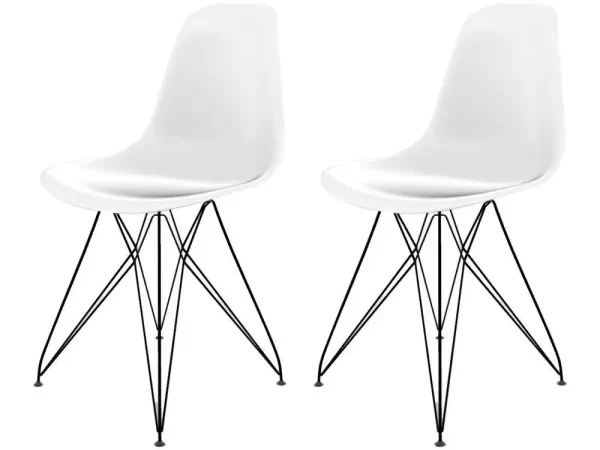 Jogo de Cadeiras de Polipropileno Empório Tiffany Eames Eiffel 2 Peças
