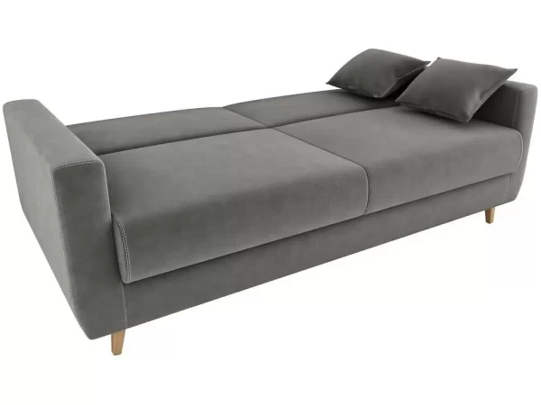Sofá-cama Casal 3 Lugares Reclinável Veludo Matrix Emília - Imagem 3