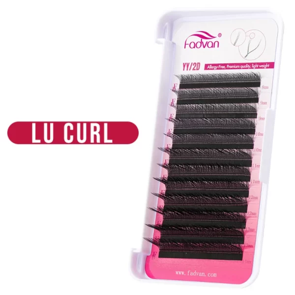 FADVAN YY Cílios 30 PCS L/LU/L + Curl YY Forma Cílios Preto Pré-fabricados Volume Fãs Envio do Brasil - Imagem 3