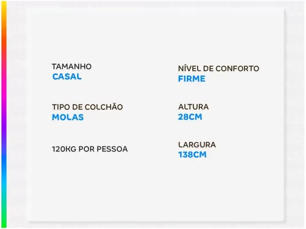 Colchão Casal Plumatex Colchões de Molas Ensacadas 28x138x188cm Turim Maxx - Imagem 3
