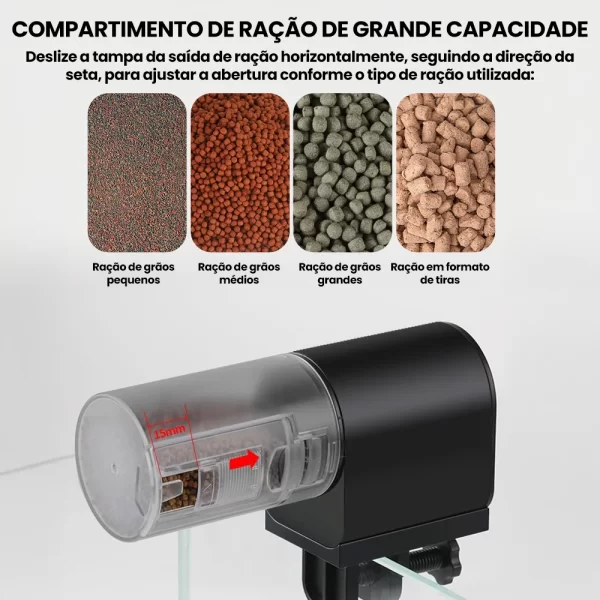 Alimentador automático para peixes Newpet, temporizador inteligente, dispensador automático de comida para peixes com bateria, fácil instalação para alimentação de aquários e tanques de peixes - Imagem 5