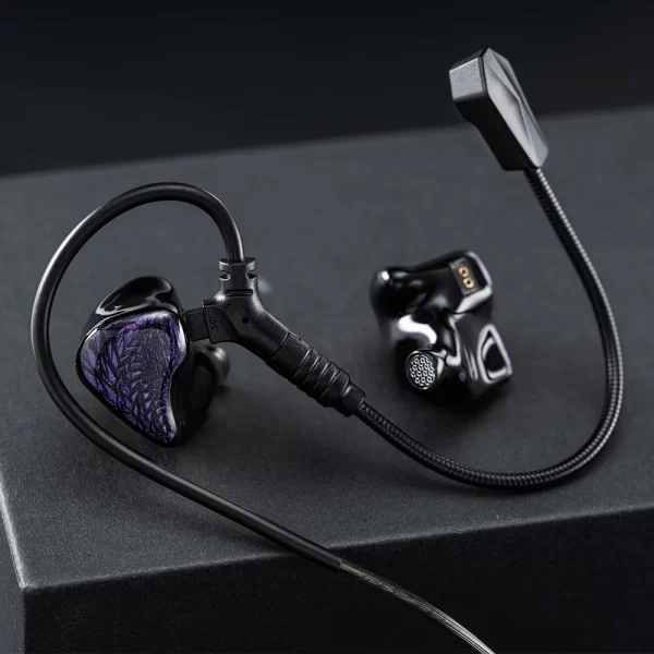 Novo celest wyvern preto pro com microfone de lança destacável fones de ouvido intra-auriculares 10mm lcp driver dinâmico iems cabo fones de ouvido de áudio - Imagem 3