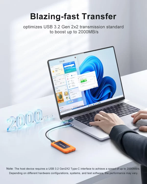 KOOTION X1Max 2TB Disco Rígido SSD Externo HD Externo USB 3.2 GEN 2 SSD Portátil 512GB 1TB Mini PSSD para Laptops Desktop PS4 PS5 - Imagem 3
