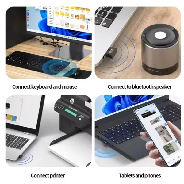 Receptor Bluetooth USB Transmissor Receptor Bluetooth 5.0 Removível sem fio Computador doméstico Desktop Adaptador Bluetooth - Imagem 5