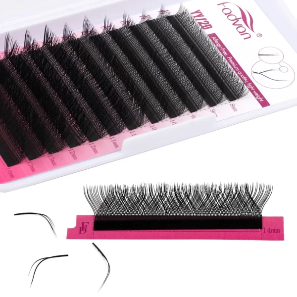 FADVAN YY Cílios 30 PCS L/LU/L + Curl YY Forma Cílios Preto Pré-fabricados Volume Fãs Envio do Brasil - Imagem 5